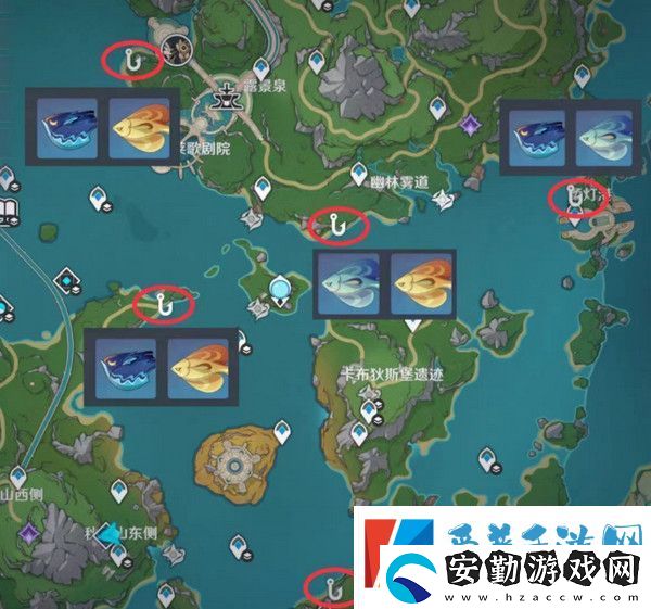 原神灰河渡手釣魚(yú)地點(diǎn)分布圖